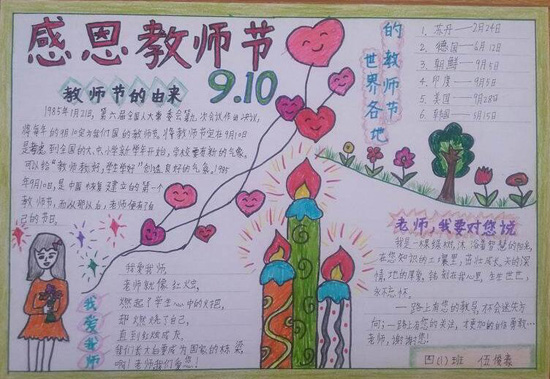 感恩老師手抄報(bào)圖片