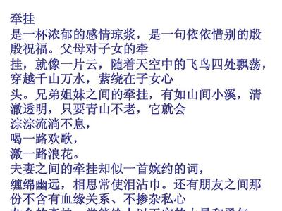 牽掛 作文
