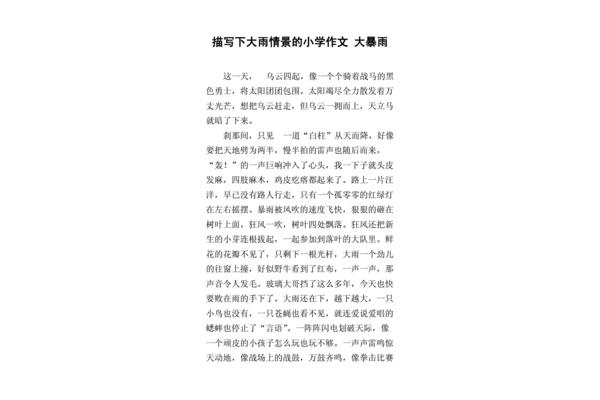 狂風(fēng)暴雨的作文